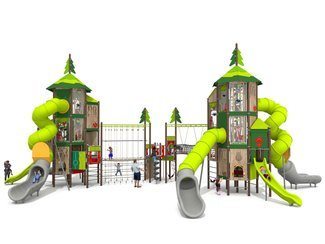 Set mare temă pădure turn cu tobogane pentru loc de joacă - BGL-1404 imagine principala